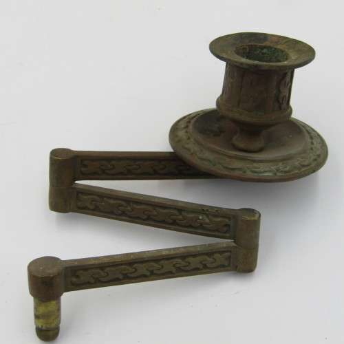 Candlesticks & Candle Snuffers Antique brass extendable candle stick